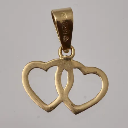 Hänge, hjärtan, mått 14,8x18,4mm, Bengt Hallberg Guldsmeds AB, 18K guldvikt 0,64g.
