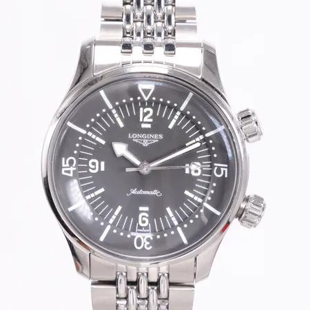 Herrur Longines automatisk  L3.764.4  serienummer 57287682, boett 39mm,  grafitgrå urtavla, box, certifikat inköpt på Malmbergs i Linköping 2026-02-14  Vikt: 0 g