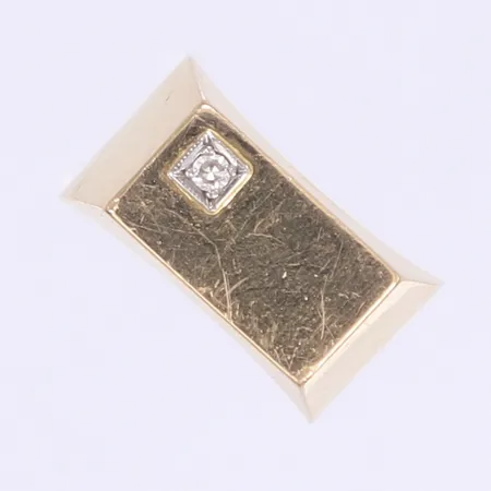 Klackring med vit sten stl:16¾, bredd 4-10mm, ojämn skena, 18K Vikt: 4,2 g