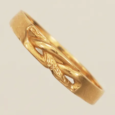 Ring flätad stl:17¾ bredd 3,5mm 18K Vikt: 1,7 g