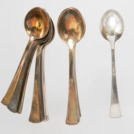 22 mockaskedar modell Diana längd: 16cm, 1970, silver 830/1000 Vikt: 2753,5 g