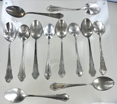 Matskedar 12st längd 17,5 cm, silver   Vikt: 487,2 g