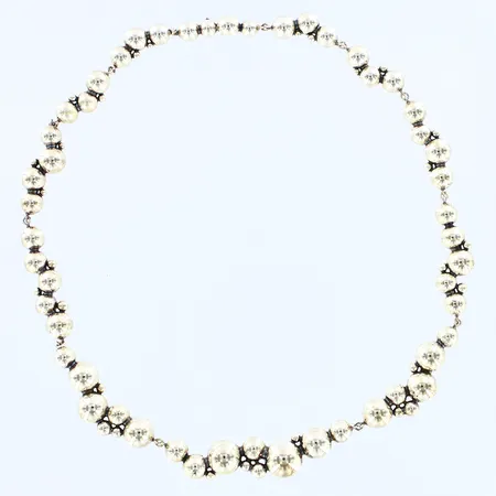 Collier Moonlight Grapes 551/M, Georg Jensen, 44cm, bredd 6-11,5mm, originaletui, silver 925/1000 Vikt: 65 g