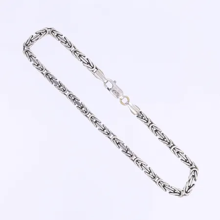 Armband kejsarlänk längd 20cm, bredd 3mm, vitguld, 18K Vikt: 16,9 g