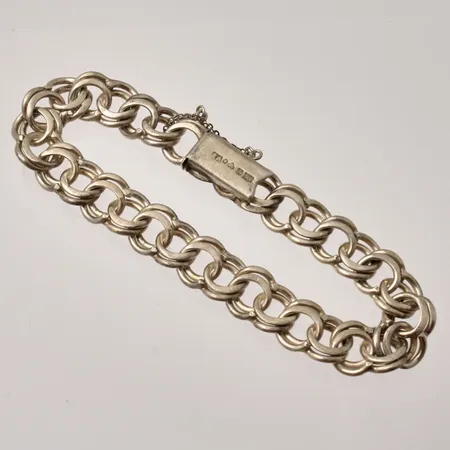 Armband 20cm Bismarck bredd 11mm, Victor Janson Guldvaru Ab 1947, 830/1000 silver, 27,13g.