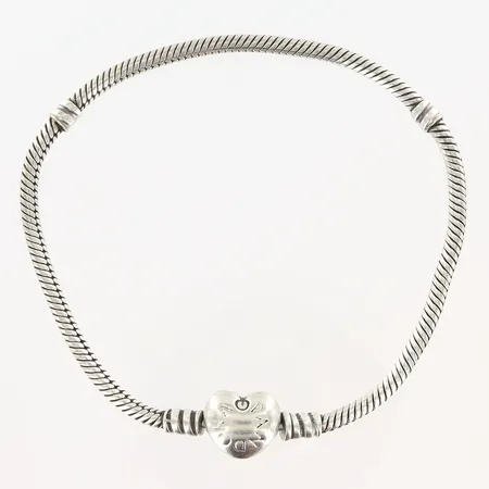 Armband Pandora längd 19,5cm bredd 3mm, slitage på lås, skevheter på länk, ALE silver 925/1000 Vikt: 15,6 g