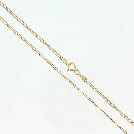 Kedja Figaro längd ca 61cm bredd 2mm, skevheter, knutor, 14K Vikt: 2,7 g