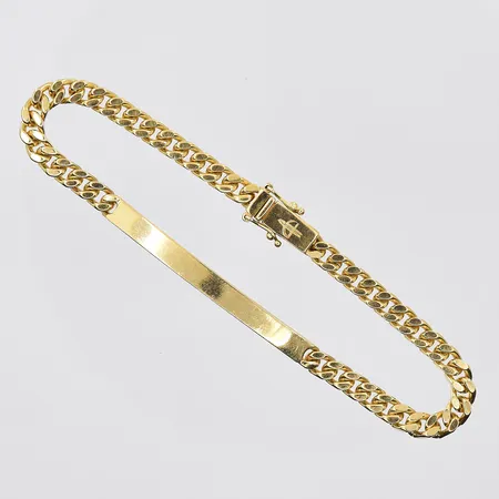 Armband Pansar med bricka Balestra längd 18½ cm, bredd 4 mm, 18K. Vikt: 16,8 g