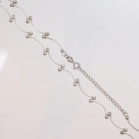 Halscollier, längd 47cm, bredd 1-5mm, 925/1000 silver Vikt: 6,9 g