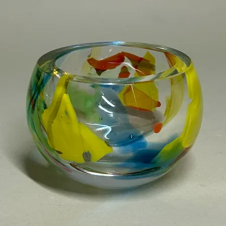 Skål glas Gense design Berit Johansson höjd 7cm signerad