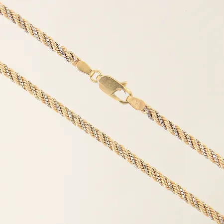 Kedja Cordell/Venezia längd 43,5cm bredd 3mm delvis vitguld skadad länk 18K Vikt: 12,8 g på auktion i Solna hos Pantbanken Sverige