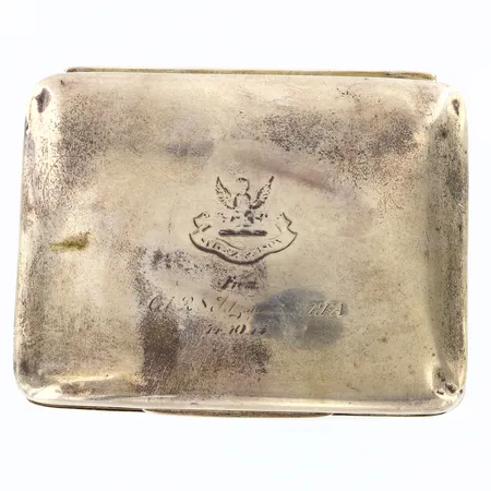 Ask med träinslag samt fylld botten, 9,5x12,3cm, gravyr, bruttovikt: 358,2 gram, 830/1000 silver Vikt: 358,2 g