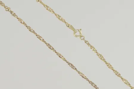 Halskedja singapor längd 49,5 cm bredd 1 mm, 18K Vikt: 1,3 g på auktion i Växjö hos Pantbanken Sverige