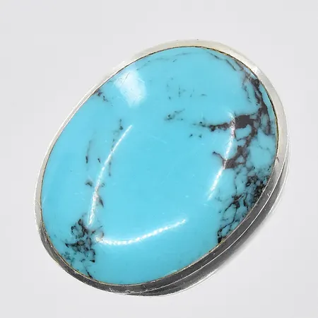 Ring med turkos stl:18½ bredd 7-30 mm, silver 925/1000. Vikt: 18,3 g
