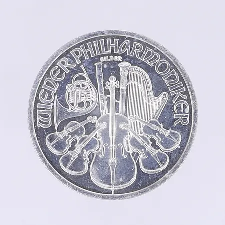 Silvermynt Wiener Philharmoniker, Republik Osterreich, 1,50 Euro, 2009, Ø37mm, silver 999/1000 Vikt: 31,4 g