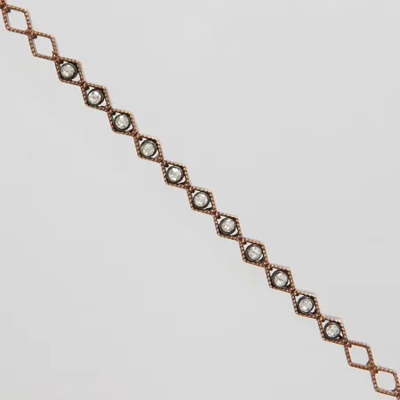 Armband med rosenstenar, längd:16,8cm, bredd:4,3mm, roséguld, 8K Vikt: 8,1 g