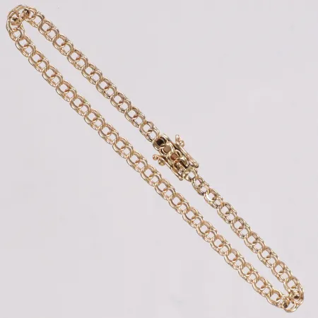 Armband Bismarck längd 19,5cm  bredd 3,5mm kistlås 18K  Vikt: 4,8 g
