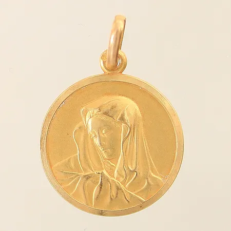 Hänge Madonna 32x22mm 18K Vikt: 5,4 g på auktion i Solna hos Pantbanken Sverige