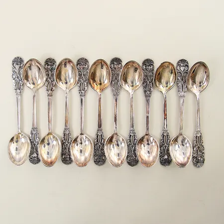 12 Kaffeskedar Dala 11cm silver 830/1000 Vikt: 144,3 g