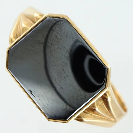 Klackring stl:22 bredd 2,5-12mm, sten Hematit, 18K Vikt: 4,8 g