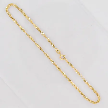 Fotlänk Singapore längd 23-25cm bredd 2,3mm 18K Vikt: 2,4 g