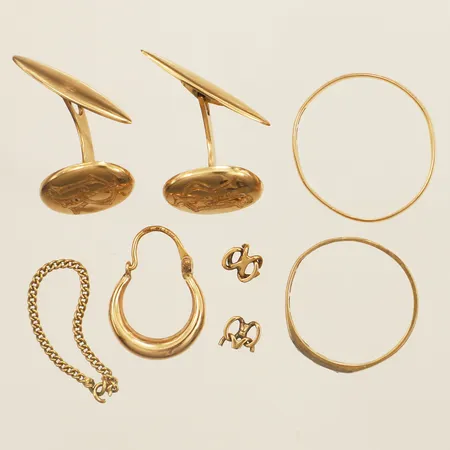 Diverse guld defekt gravyr 18K Vikt: 8,8 g