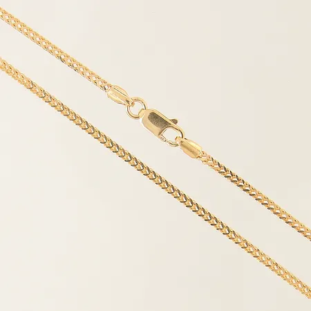 Kedja Rävsvans längd 46cm bredd 1,8mm smärre buckla 22K  Vikt: 8,5 g