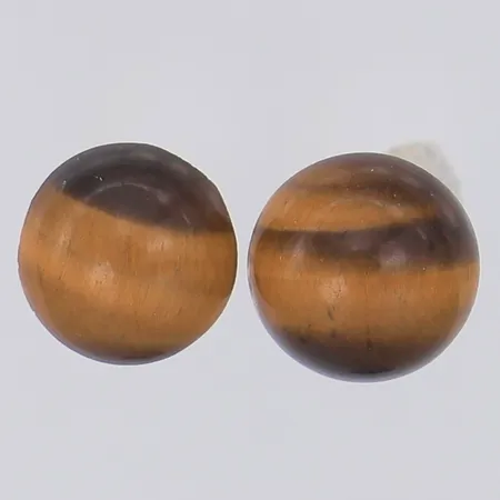 Ett par örhängen tigeröga 8mm, 925/1000 silver Vikt: 1,1 g