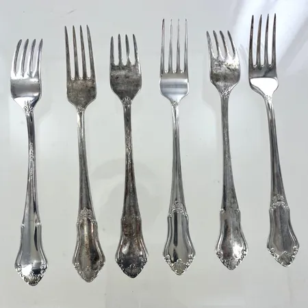 Dessertgafflar 6st längd 15,5 cm, silver Vikt: 147 g