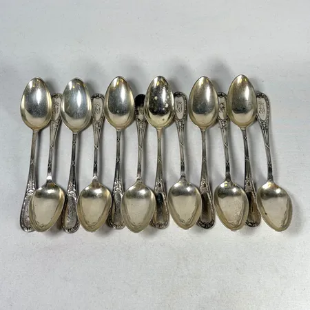 12 st matskedar 19cm, silver 830/1000 Vikt: 486 g