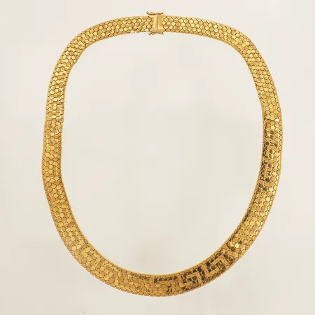 Collier längd 43cm bredd 11mm skadade länkdelar bucklig 21K Vikt: 40,6 g