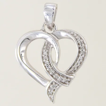 Hänge hjärta med 8/8-slipade diamanter 20 x ca 0,005ct GHA 23x16mm vitguld 18K Vikt: 2,6 g