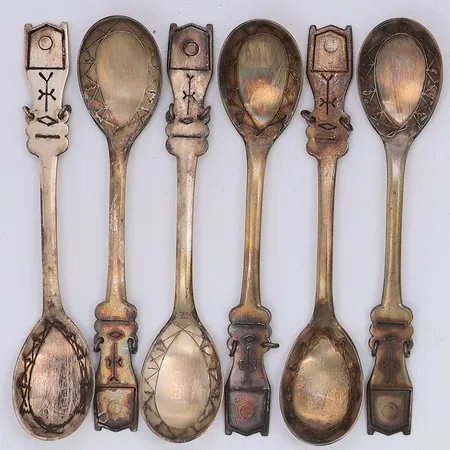 6 Kaffeskedar Åhmans år 1961-66 10,5cm, 830/1000 silver Vikt: 80,1 g