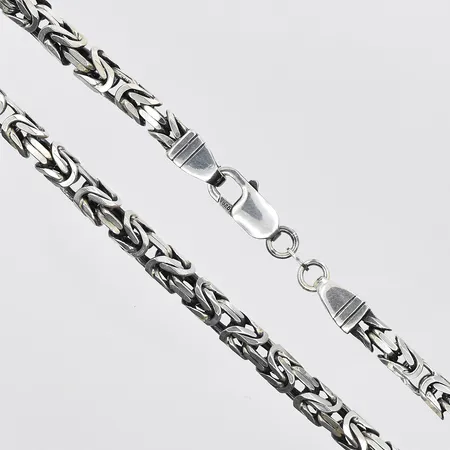 Kedja Kejsarlänk längd 49½cm bredd 5 mm, silver 925/1000. Vikt: 58,2 g