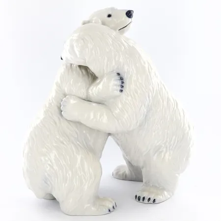Figurin Royal Copenhagen nr 352, isbjörnar, höjd 20cm, första sortering