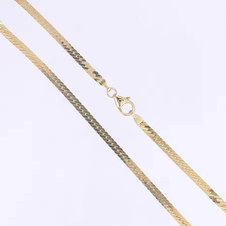 Halskedja manglad pansarlänk längd 43cm, bredd 3,5mm, 14K Vikt: 15,2 g