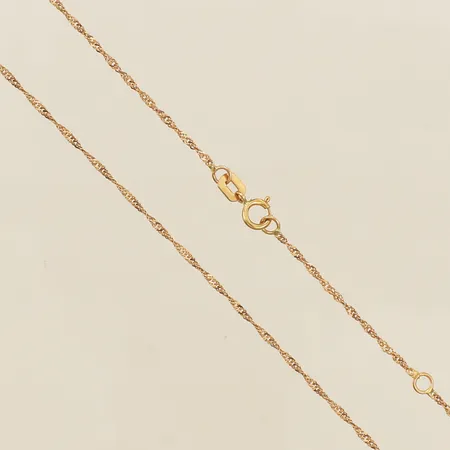 Kedja Singapore justerbar längd 42-45cm, bredd 1,2mm GHA 18K Vikt: 1,3 g