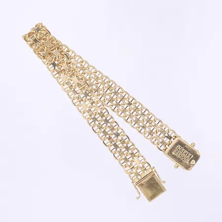 Armband X-länk med stav längd 20cm, bredd 12mm 18K Vikt: 25,8 g