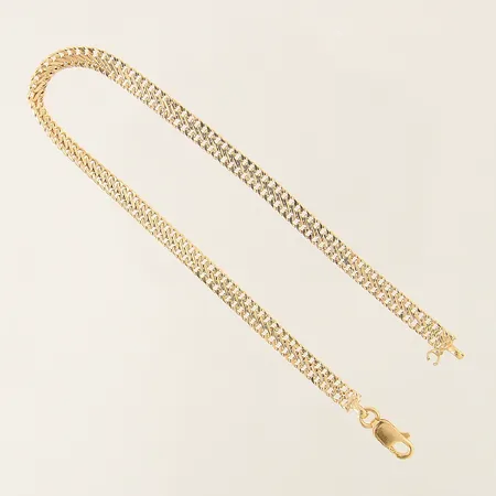 Armband längd 19,5cm bredd 4mm mindre bucklor, länk med öppen ögla 22K Vikt: 5,8 g