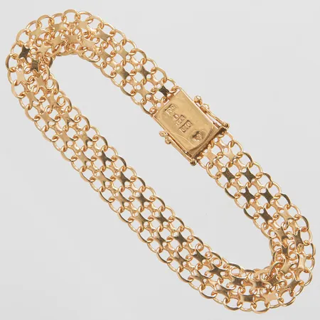 Armband X-länk längd: 18,5cm, bredd: 9,4mm, svenska stämplar, 18K Vikt: 12,9 g
