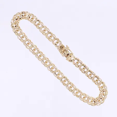 Armband Bismarck 19cm, bredd 6mm, defekt lås 18K Vikt: 13,9 g