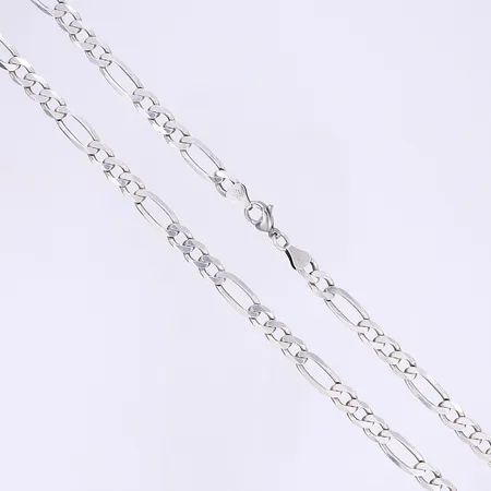 Halskedja Figaro 51cm, bredd 6-8mm silver 925/1000 Vikt: 30,6 g