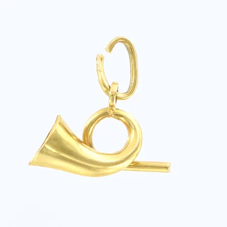 Hänge posthorn 11x15mm, klippt ögla, 18K Vikt: 0,9 g