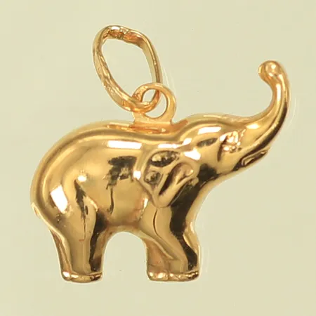 Hänge elefant, 15x15mm inklusive hängöglan, 18K Vikt: 1 g