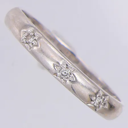 Ring diamanter 3 x ca 0,01ct stl:17 vitguld, 14K Vikt: 1,5 g