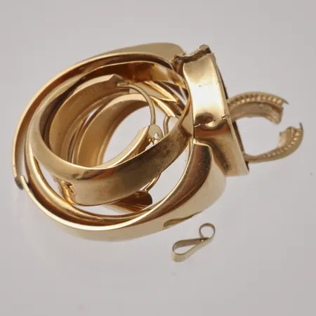 Diverse defekt guld,18K, 14,15g.