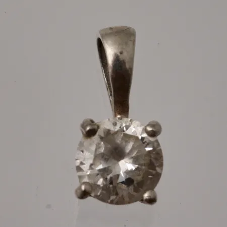 Hänge 5,9x12,5mm, 1st vit sten, 925/1000 silver, 0,85g.