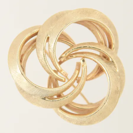 Brosch Ø33mm borstad yta 14K Vikt: 9,3 g