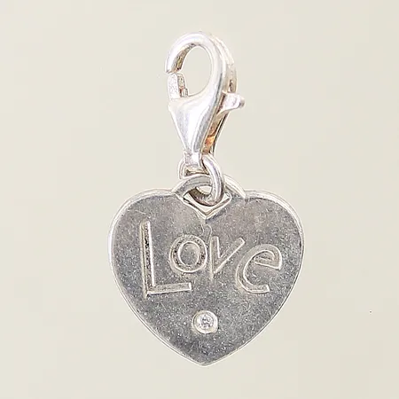 Berlock hjärta "Love" med vit sten Thomas Sabo 22x13mm silver 925/1000 Vikt: 1,7 g