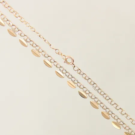 Collier Bismarck med integrerade hängen längd 43,5cm bredd 3-6mm vriden länk 14K Vikt: 4,1 g